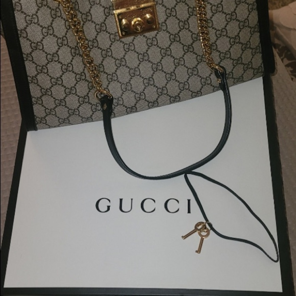 Gucci Dark Brown Pad Lock shoulder bag
